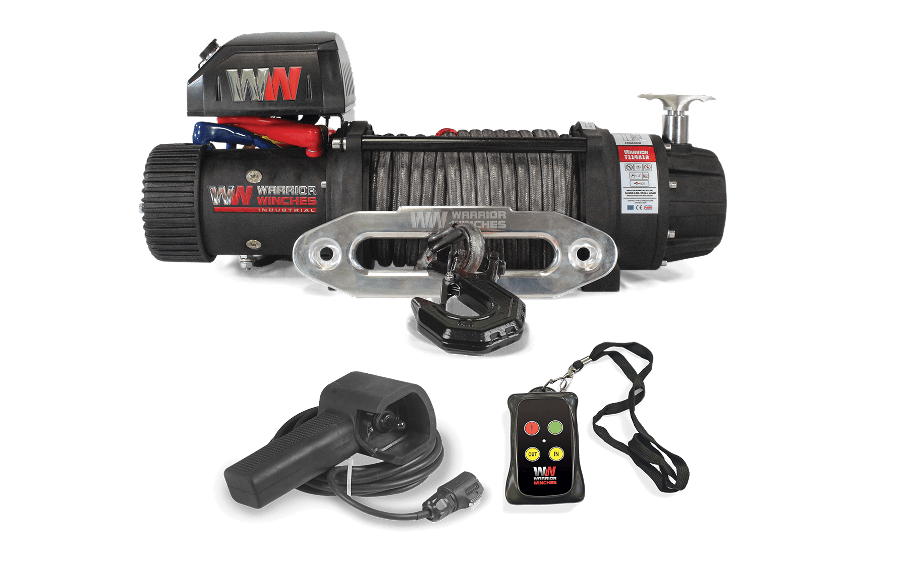 T1000 14500lb Electric Winch - 12v Synthetic Rope