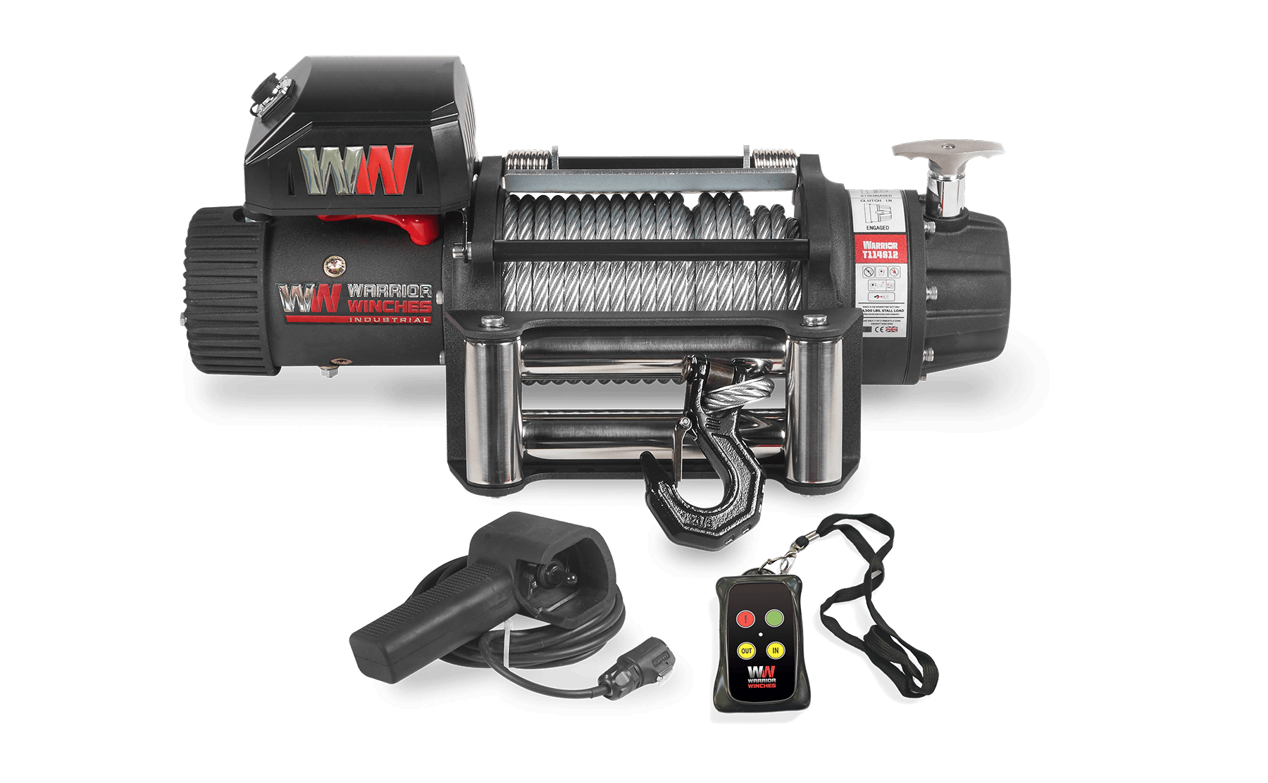 T1000 14500lb Electric Winch - 12v Steel Rope