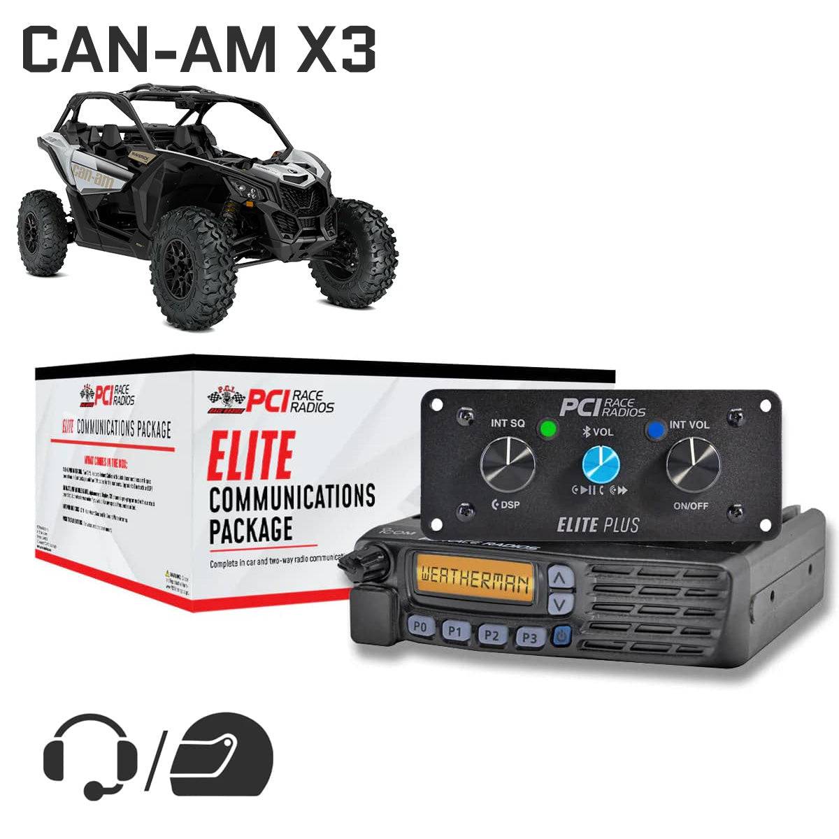 Elite Communications Package with PCI Race Radios Elite Plus Intercom and mobile radio for Can-Am X3 UTV communication system