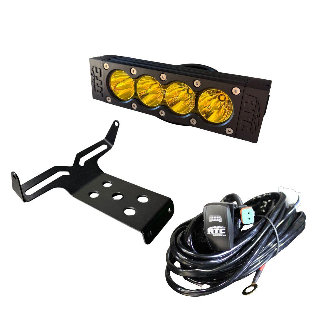 ATC Shock Mount Lighting Kit with 15" LED Light Bar and shock tower bracket for Yamaha YXZ off-road lighting upgrade