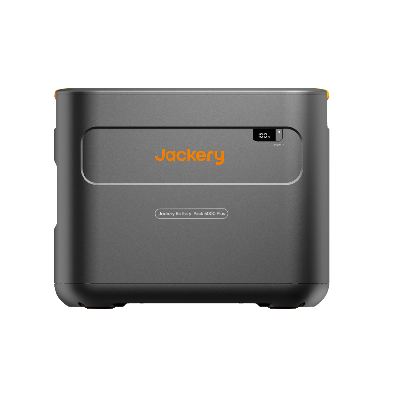 Compact Jackery Battery Pack 5000 Plus with 5040Wh capacity and smart display