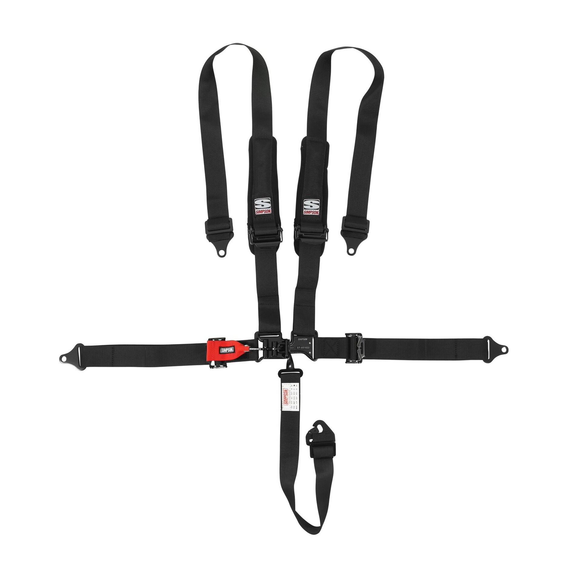 Simpson D3-X Recreation Harness black 2-inch padded off-road safety harness with forged steel buckle