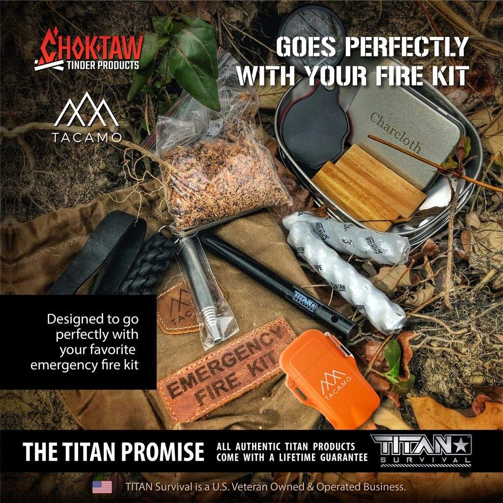 CHOKTAW Waxed Jute Rope Tinder Sticks for emergency fire starting in survival kits.