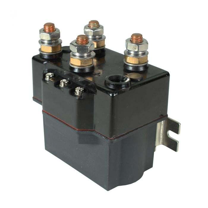 600amp heavy duty contactor solenoid with four copper terminals and black housing