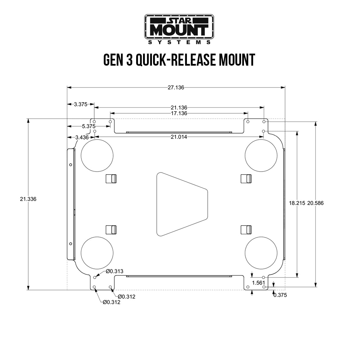 Star-Mount Voyager Mount for Gen 3 Starlink