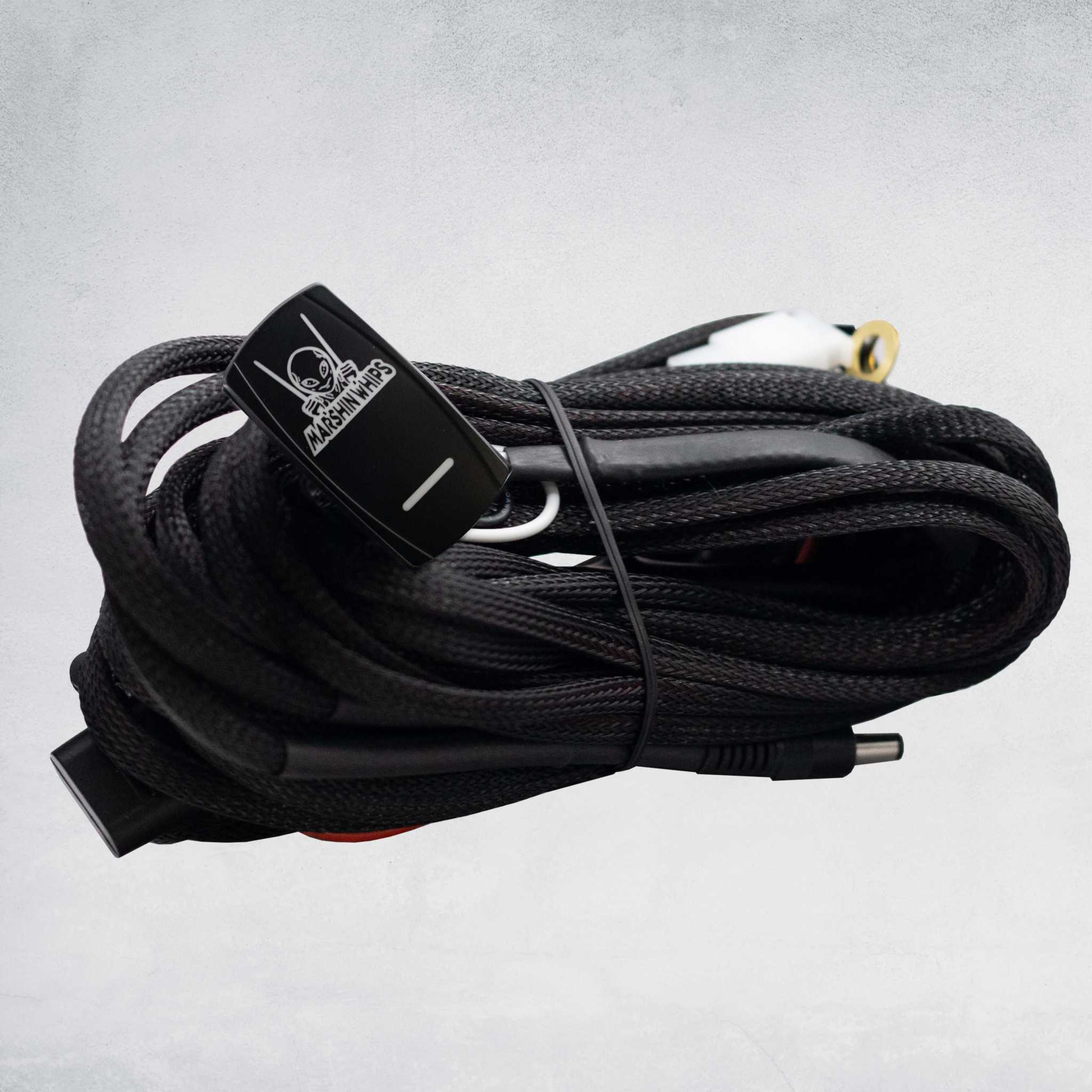 Marshin Whips Complete Harness full braided plug and play harness for SXS 4 seaters with fuse, relay, and rocker switch