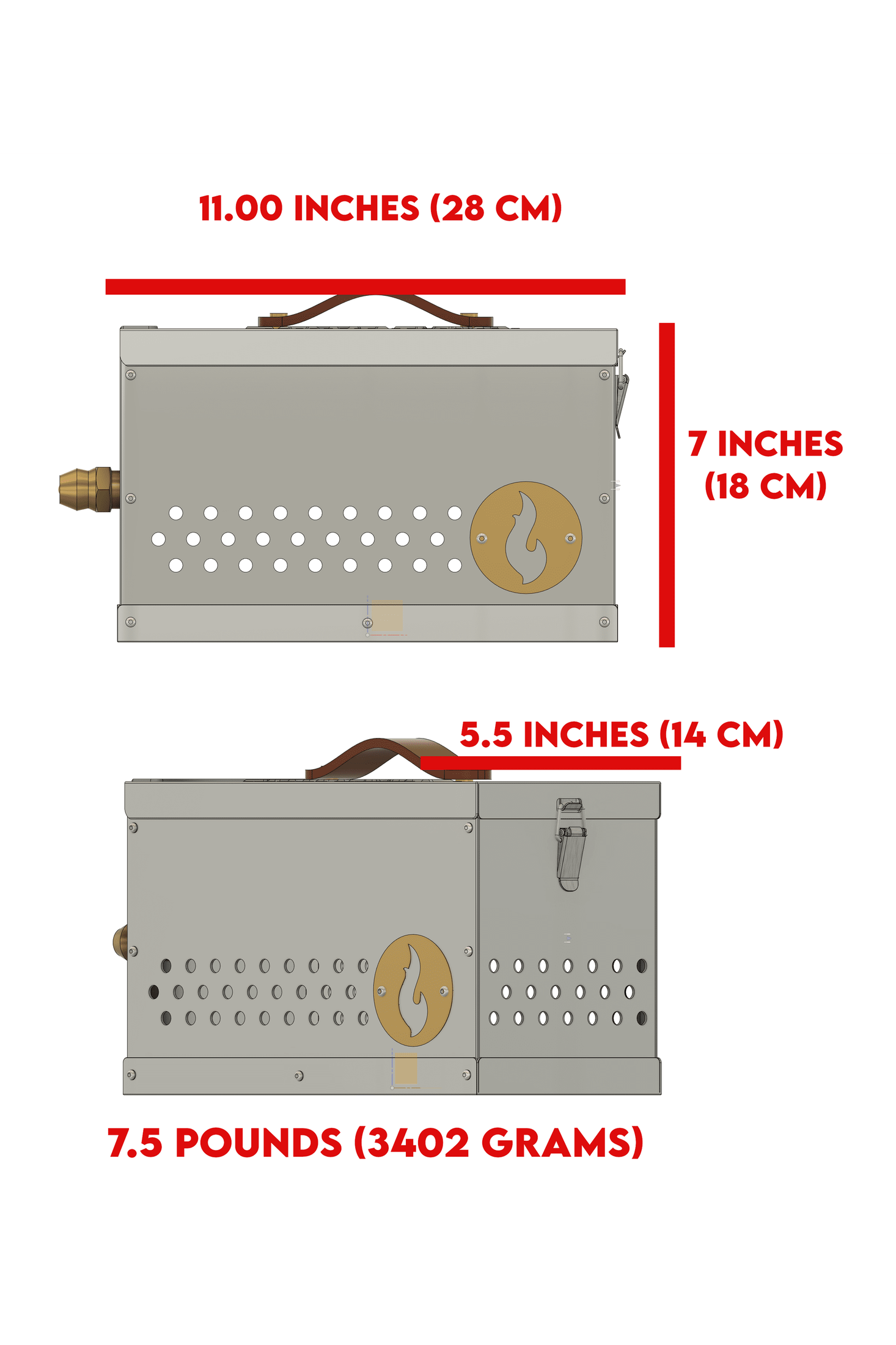 The Original Hekla: 304 Stainless Steel LavaBox with Dual-Burner