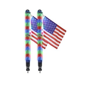 D2D Fat Boy Whips ultra-bright 2.2-inch diameter LED off-road light whips with Bluetooth and remote control