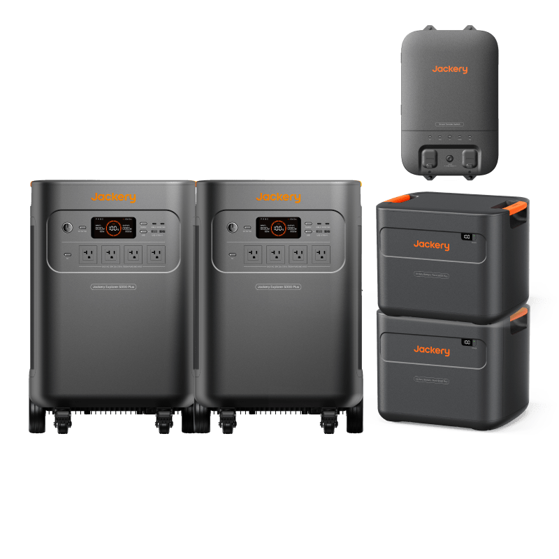 Jackery Whole-Home Backup Kit 5000 Plus providing 20kWh power backup for home during outages
