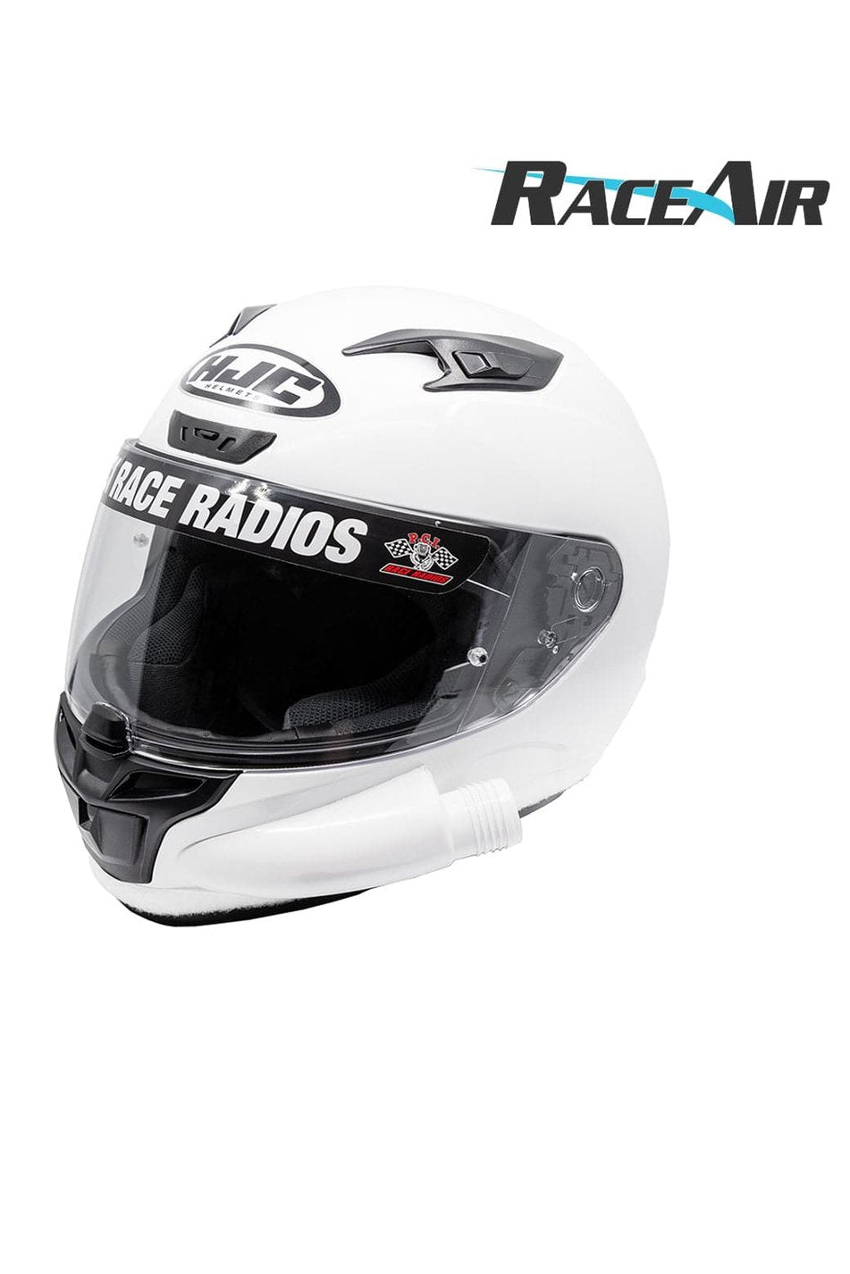 HJC i10 DOT Helmet - White - PCI Race Radios
