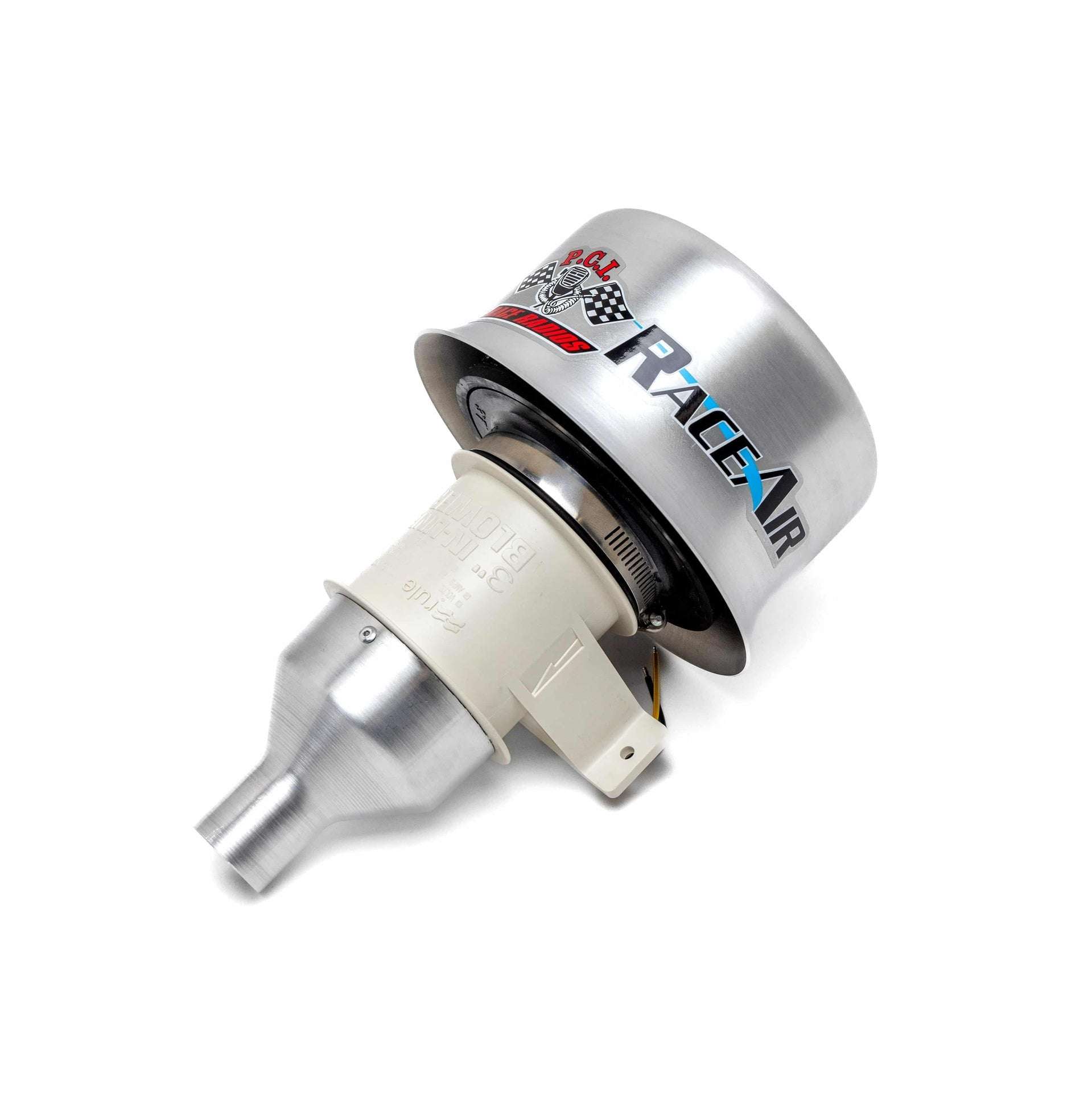 RaceAir Lite compact turbo blower for fresh air in short course vehicles with protective bonnet and replaceable filter