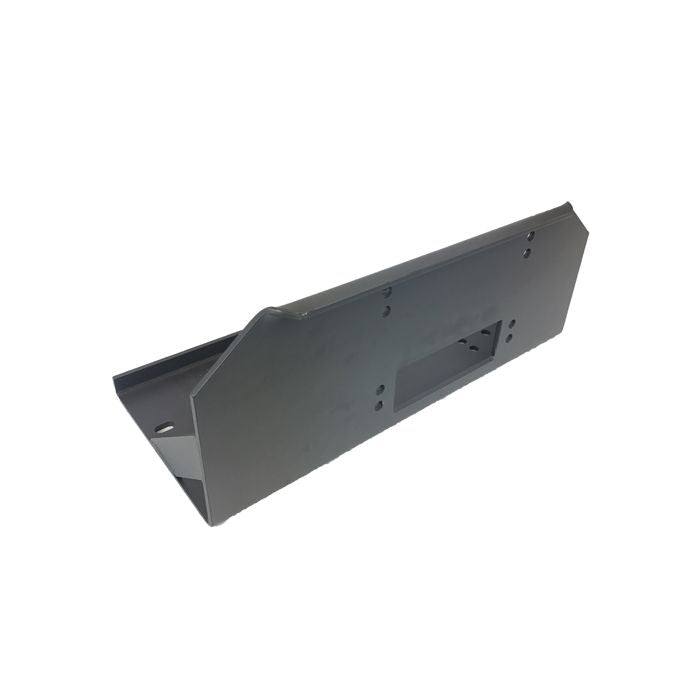 Heavy duty black winch mounting plate for up to 22,000lb winches with predrilled holes and powdercoat finish