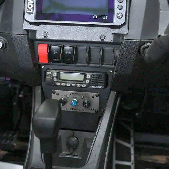 RZR Pro Series Vertical Radio and Intercom Bracket Installed