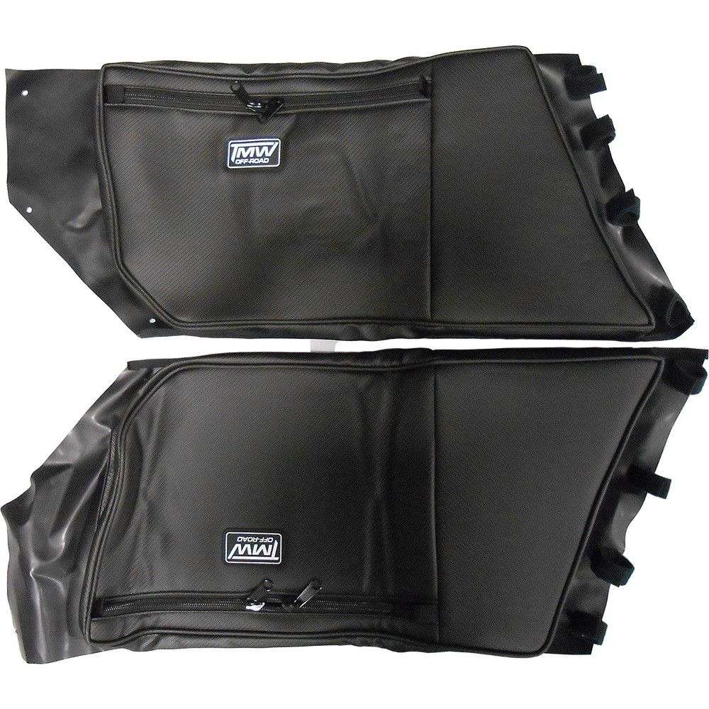 TMW Can Am X3 Max 4 seat carbon fiber style door bags with storage pockets and leg pads for offroad vehicles
