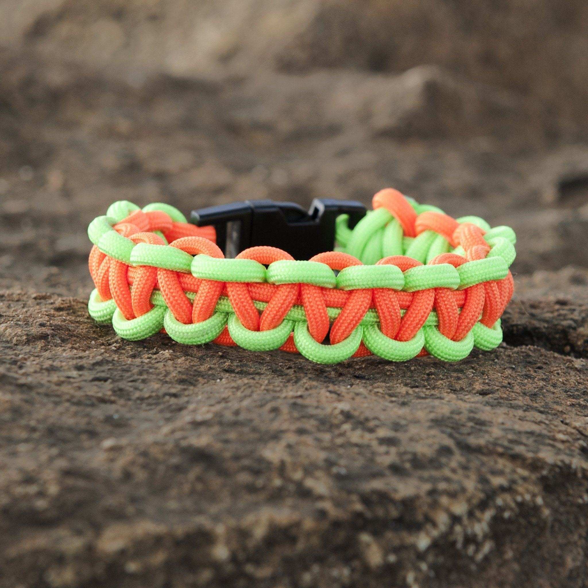 SurvivorCord Safety-Orange 100 FT Paracord with Fire Tinder