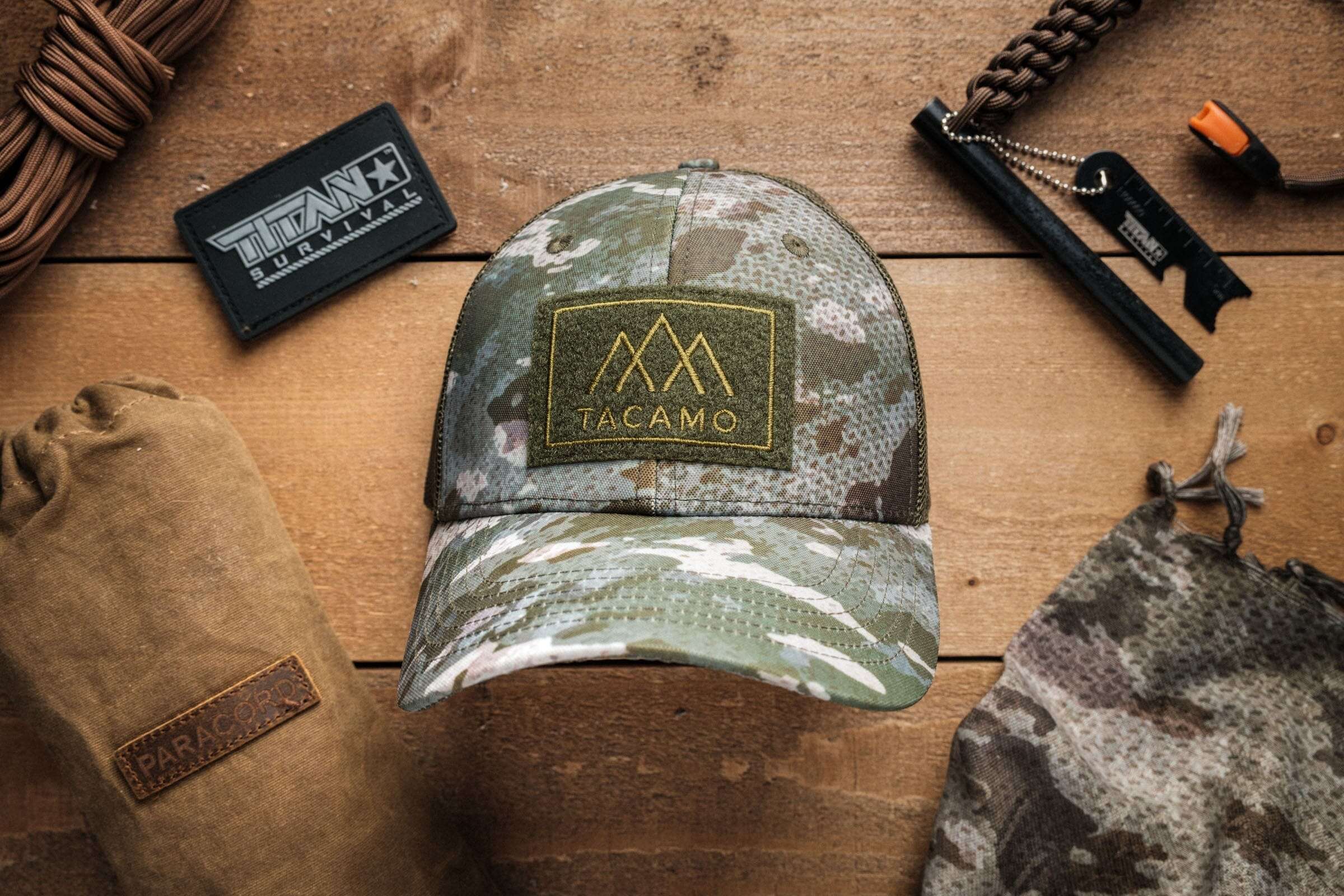 Trucker Hat | Waxed Camo with SHROWD Woodland Pattern By TACAMO