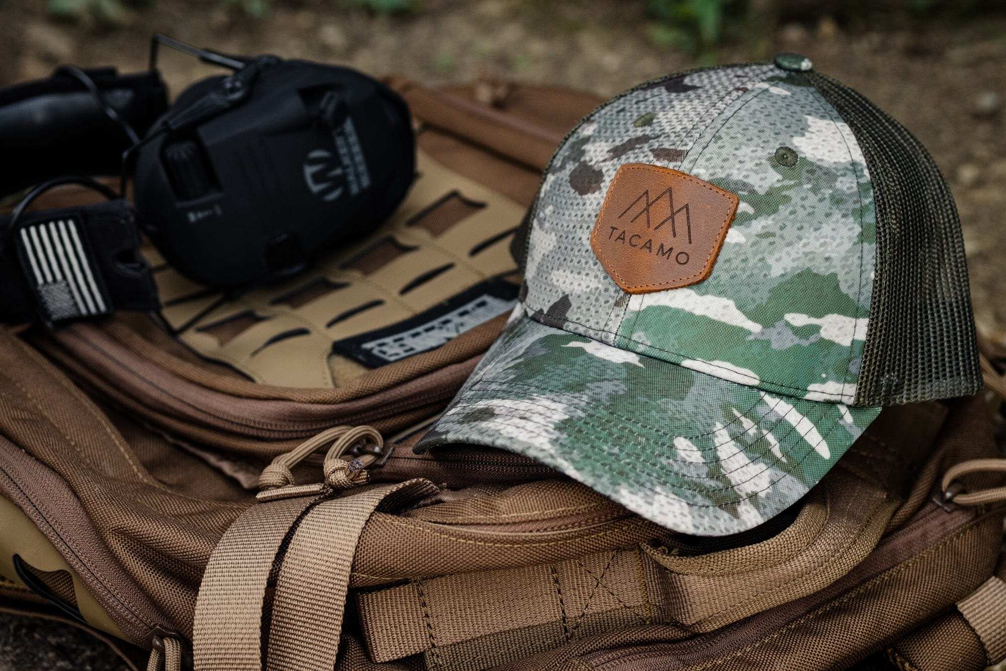 Trucker Hat | Waxed Camo with SHROWD Woodland Pattern By TACAMO