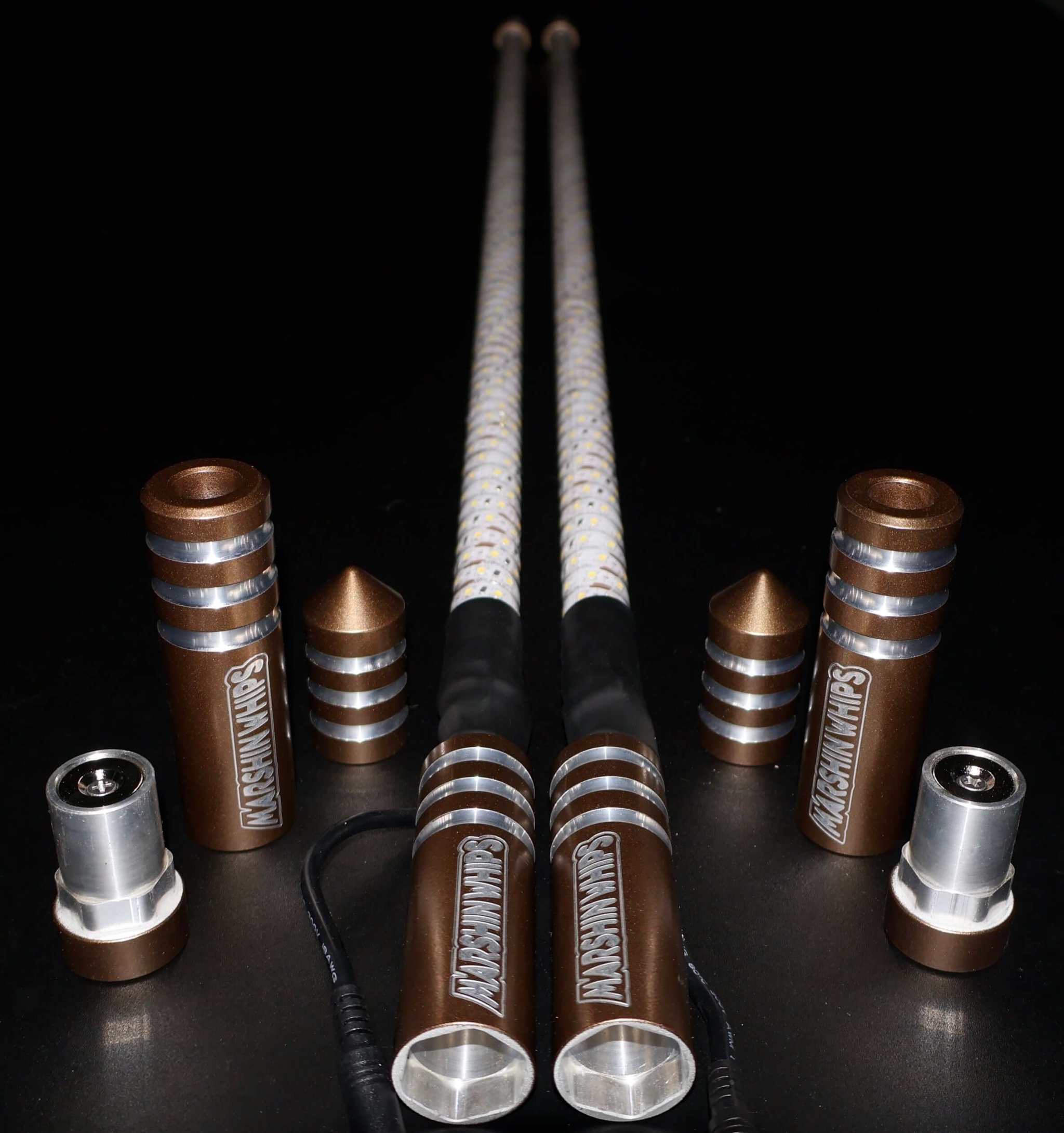 Game Changer Whips Bronze Edition off-road LED whips with magnetic base and durable 5/8-inch internal rod